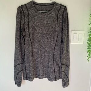 Lululemon Athletica Charcoal/Heathered Grey Long Sleeve Top Size 8 Soft